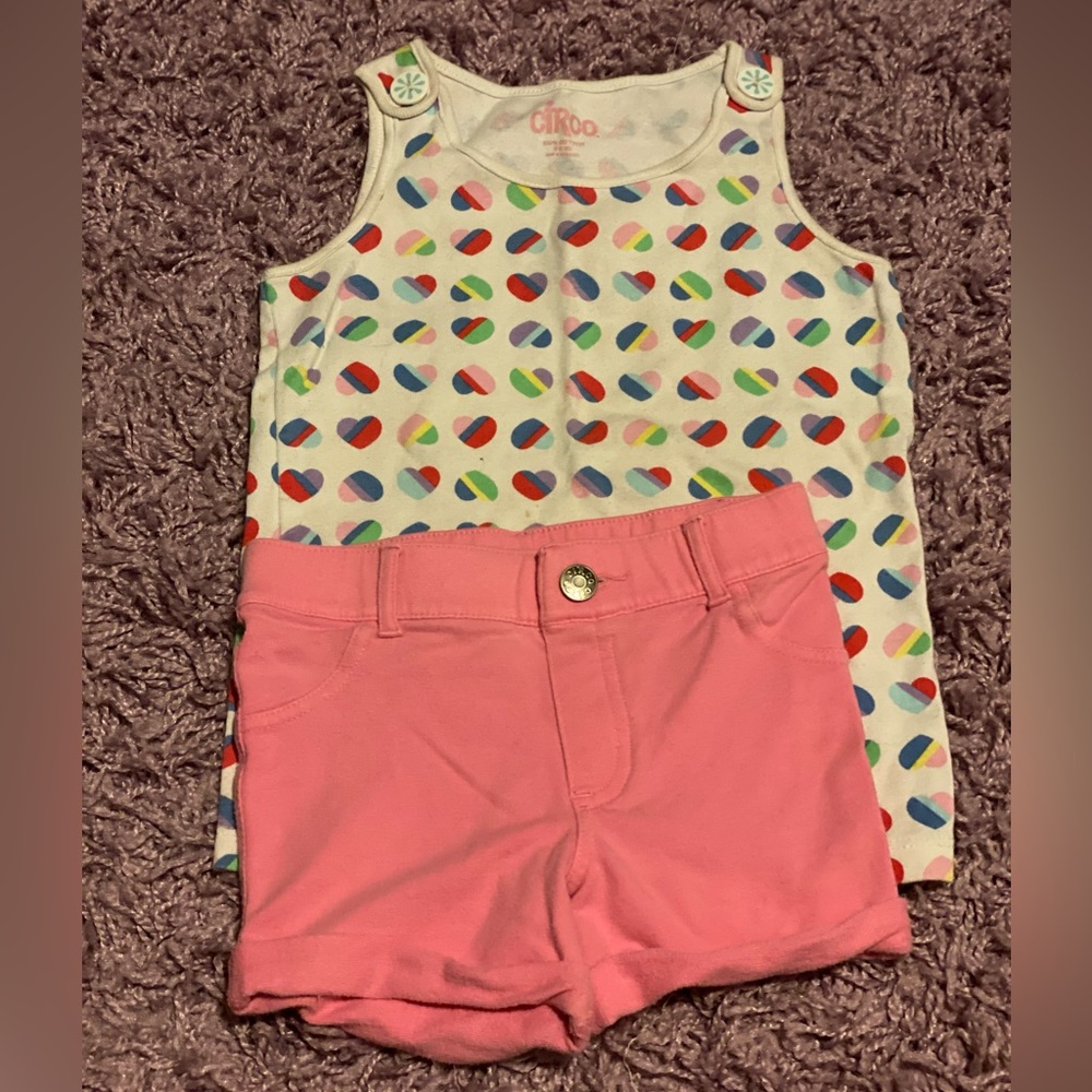 Circo girls stretchy shorts & tank top size 6 🩷